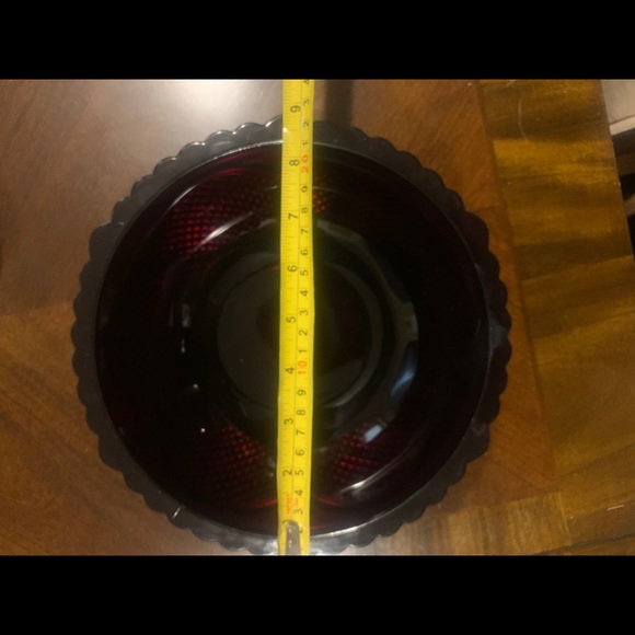 Avon cranberry glass bowl beautiful vintage modern - Picture 2 of 8